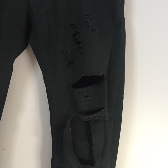 Ralph Lauren Ripped + Distressed Sons of Anarchy Style Black Jeans Denim 30 - Picture 5 of 11